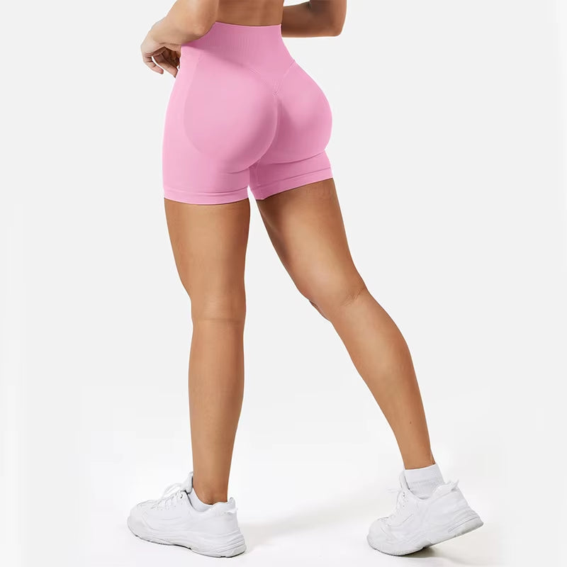 4.5''Shorts Seamless Low Ribbed Waistband Gym Shorts Scrunch Bum Yoga Shorts Booty High Stretch Running Bike Shorts
