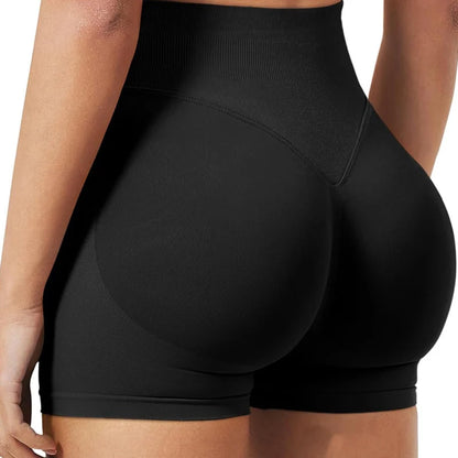 4.5''Shorts Seamless Low Ribbed Waistband Gym Shorts Scrunch Bum Yoga Shorts Booty High Stretch Running Bike Shorts