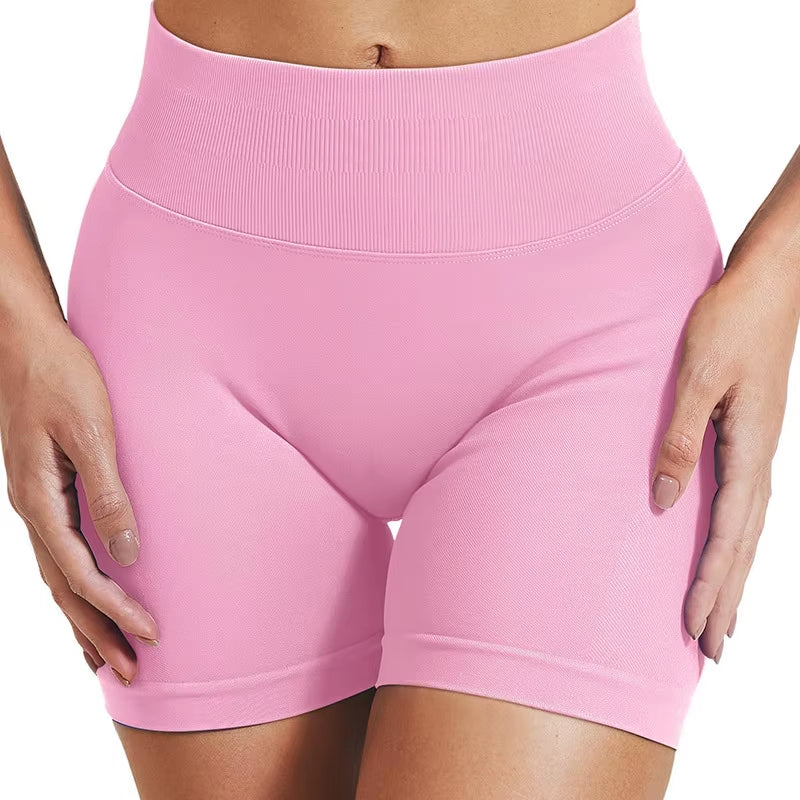 4.5''Shorts Seamless Low Ribbed Waistband Gym Shorts Scrunch Bum Yoga Shorts Booty High Stretch Running Bike Shorts